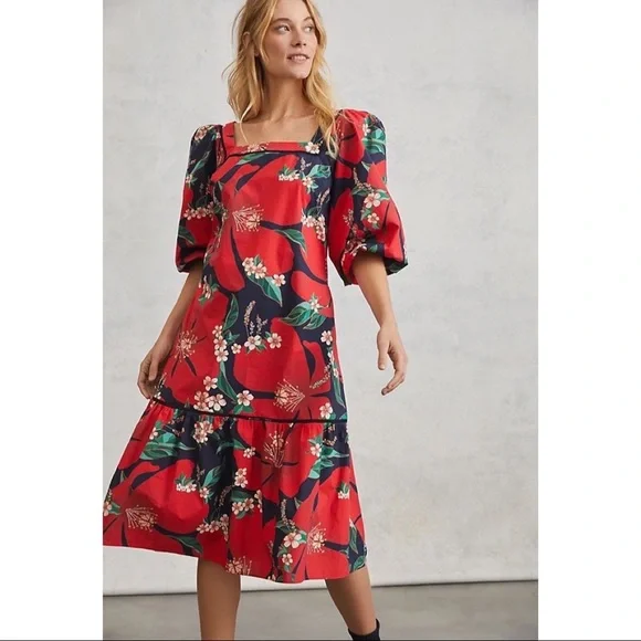 FARM RIO Jamila Floral Midi Dress Small - Picture 1 of 6